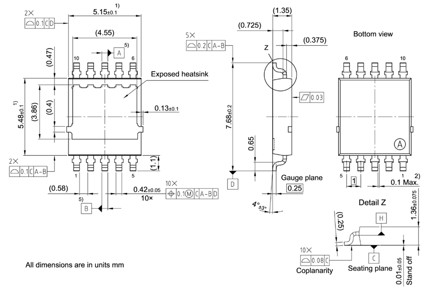 机械图纸 - Infineon Technologies OptiMOS™ 7 80V汽车级功率MOSFET